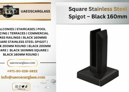 Square Stainless Steel Spigot – Black 160mm