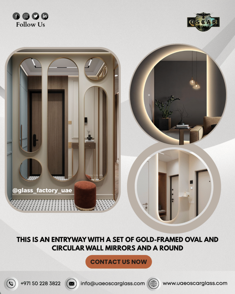 Gold-Framed Oval And Circular Wall Mirrors