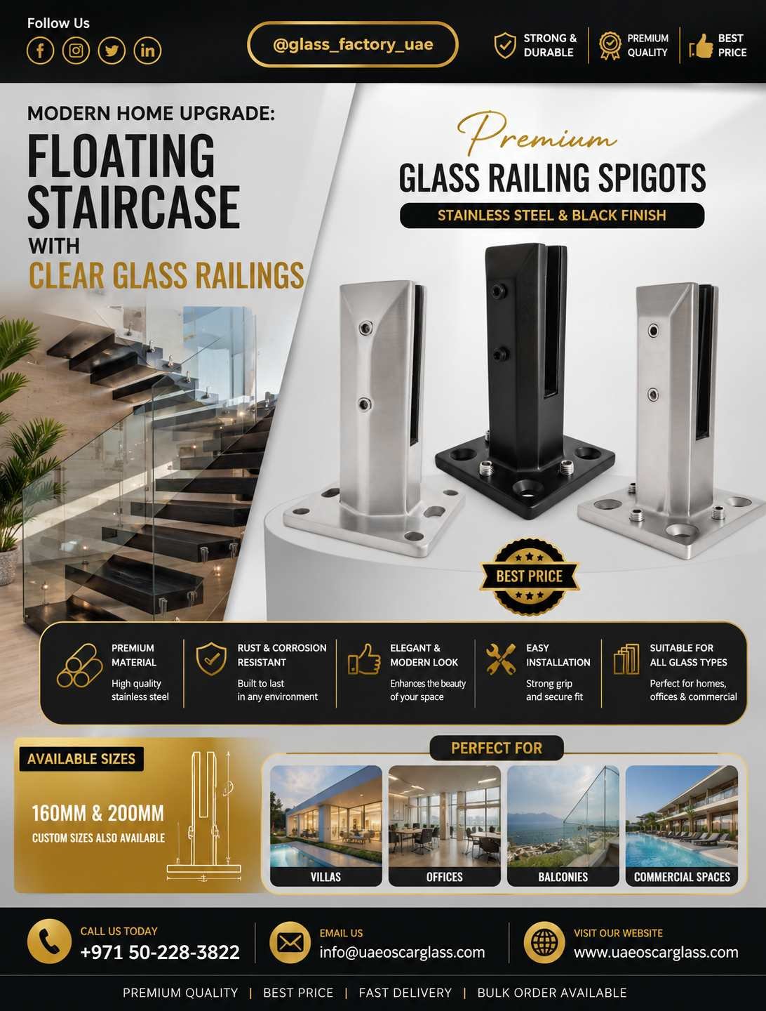Glass Railing Spigots